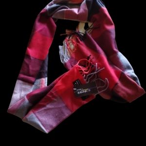 NWT Men's Cashmink V.Fraas Scarve Red & Black Plaid